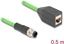 Attēls no Delock M12 Cable D-coded 4 pin male to RJ45 female PUR (TPU) 0.5 m