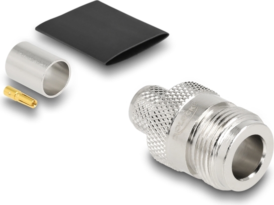 Picture of Delock N jack for crimping LMR 400 with matching shrink tube