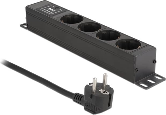 Picture of Delock Power Socket 4-way with surge protection 1U black