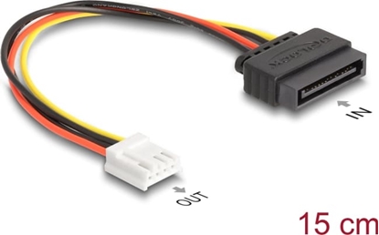 Picture of Delock SATA Power Cable 15 pin plug to 1 x Floppy 4 pin female 15 cm