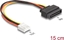 Picture of Delock SATA Power Cable 15 pin plug to 1 x Floppy 4 pin female 15 cm