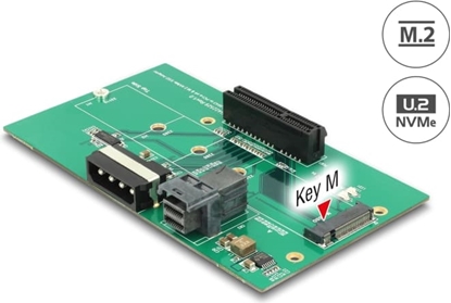 Picture of Delock U.2 SFF-8643 Adapter to PCIe x4 or M.2 Key M slot with fixing plate