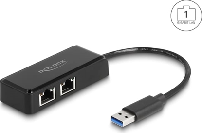 Picture of Delock USB Type-A Network Adapter Gigabit LAN 2 x RJ45