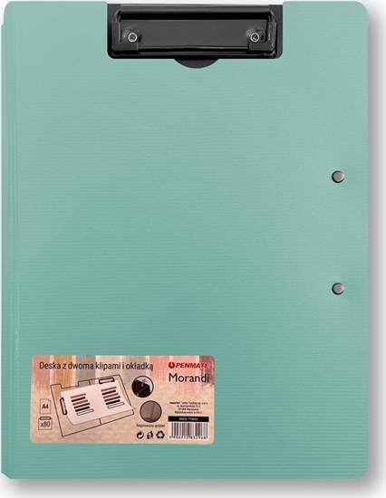 Изображение Deska z dwoma klipami i okadk A4/A3 nieb-zielona