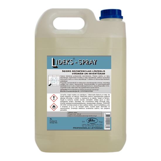 Изображение Dezinfekcijas līdzeklis virsmām un inventāram uz spirta bāzes LIDEKS-SPRAY 5L