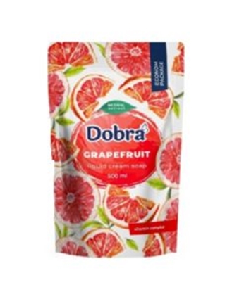 Изображение DOBRA šķidrās krēmziepes rezerve GREIPFRŪTS 500ml ( Izcelsmes valsts Ukraina )
