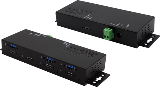 Picture of Exsys EX-1237HMVS 7 Port USB 3.2 Gen2 Hub mit 4 x USB-C und 3 x USB-A Anschluss