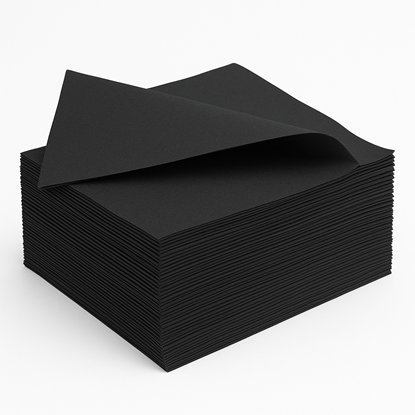 Изображение Galda salvetes ECO BLACK, 1-slāņa, 24x24cm, 300 loksnes, melnas, (12iep/kastē)