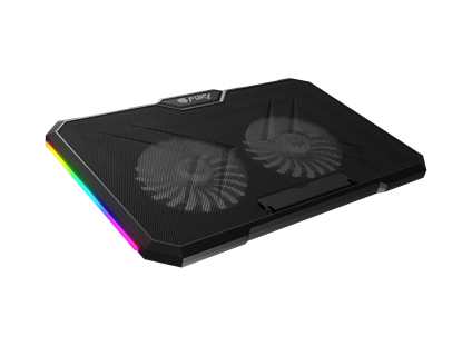 Picture of Genesis Laptop Cooler Cooling Pad Fury Gunbai G3 Fans, RGB LED Light, 2 USB, 14.1-17.3"