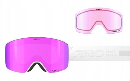 Picture of Giro Gogle zimowe damskie ELLA WHITE RAILS (Cylindrical) (Lustrzana szyba kolorowa VIVID-Carl Zeiss PINK 19-42% S2 + VIVID INFRARED 43-79% S1)