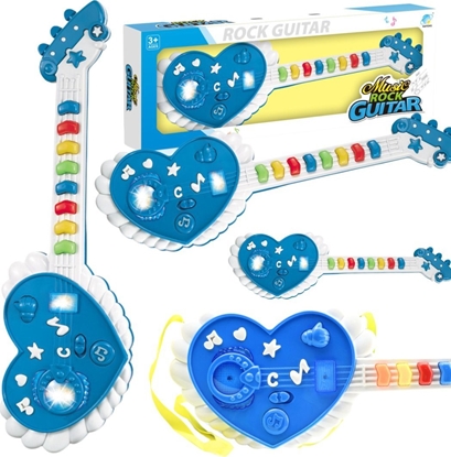 Picture of GITARA INTERAKTYWNA DLA DZIECI EFEKTY WIETLNE SERCE INSTRUMENT MUZYCZNY