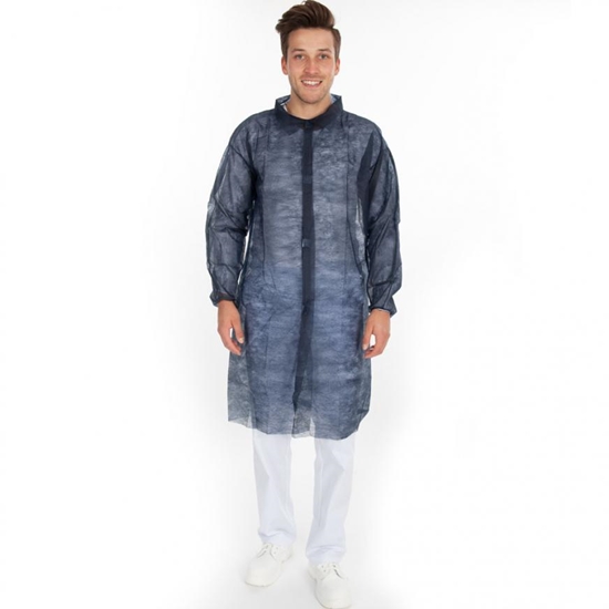 Изображение Halāts PP, ar Velcro, 110x140cm, tumši zils, 30gsm, XXL, (100gab/kaste)(1gab)