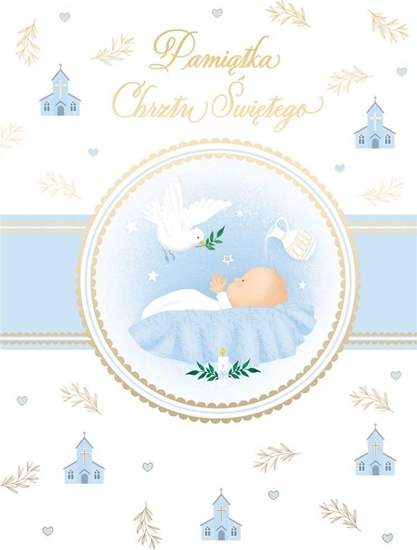 Изображение HENRY Karnet B6 Chrzest z kieszonk - niebieski