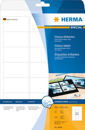 Picture of Herma Etiketten A4 weiß 63,5x38,1   mm Papier glänz. 525 St.