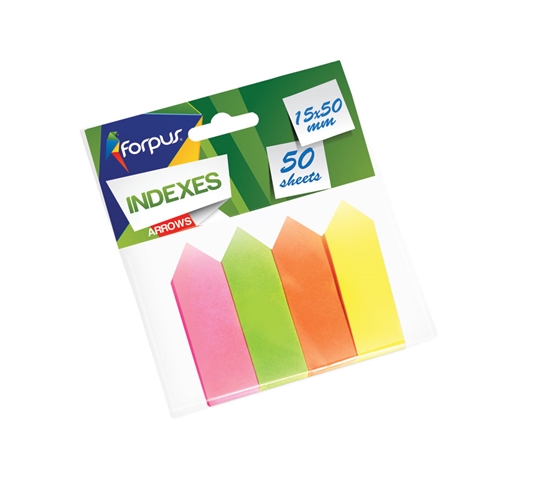 Изображение Indeksi-"bultas" papīra 15x50mm neona 4x50lp