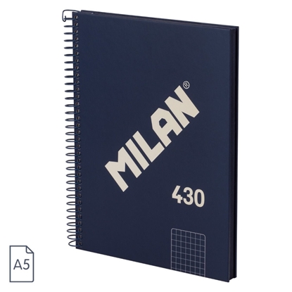 Picture of Klade A5, 80 lapas, rūtiņu ar spirāli, 95 gr. 430 Blue, MILAN