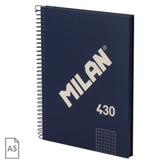 Picture of Klade A5, 80 lapas, rūtiņu ar spirāli, 95 gr. 430 Blue, MILAN