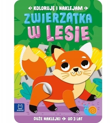 Изображение Koloruj i naklejam. Zwierztka w lesie 3 lata