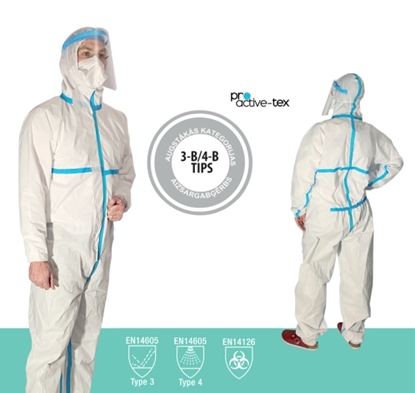 Picture of Kombinezons PROACTIVE-TEX, B-3/B-4 tips, PP, balts, 55 g/m2, L izmērs