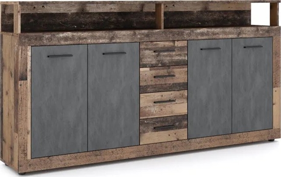 Picture of Komoda LUNA XXL 4D4S 190cm ciemny db old style/grafit matera WIPMEB