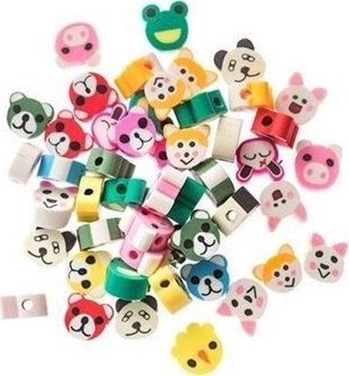 Picture of Koraliki polimerowe kolorowe zwierztka 1cm 48szt