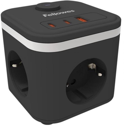 Picture of Listwa zasilajca Fellowes Power Cube 3x gniazdko, 1x USB-A, 2x USB-C, przecznik