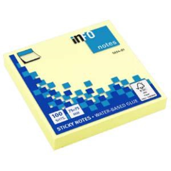 Picture of Līmlapiņas INFO 75x75mm dzeltenas 100 lapas