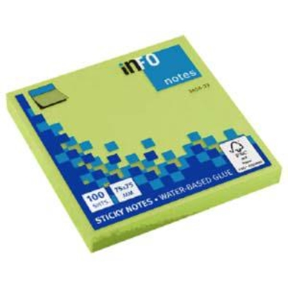 Picture of Līmlapiņas INFO 75x75mm zaļas 100 lapas