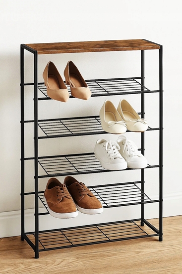 Picture of M12B3 NOWOCZESNY ELEGANCKI METALOWY       STOJAK NA BUTY 5 POZIOMÓW