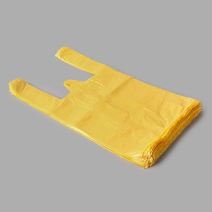 Picture of Maisiņi 25+12x45cm ar rokturiem, dzelteni, HDPE, iepakojumā 100gab