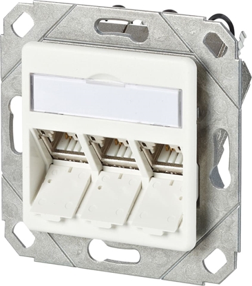 Picture of Metz Connect C6Amodul 3 Port 180°M UPk-Dose, reinweiß RAL9010