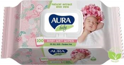 Picture of Mitrās salvetes - Aura Baby 100 gab. pop-up