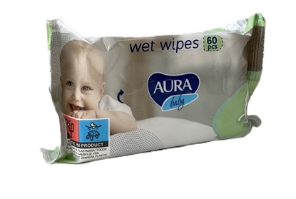 Picture of Mitrās salvetes Aura Baby, 60 gab./12 iep. kastē