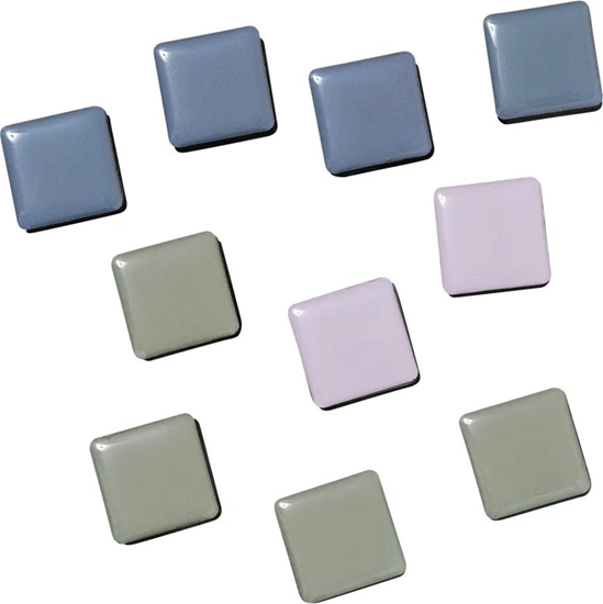 Изображение NAGA Stærke Magneter i farverne blå, grå og lyserød 2 x 2 x 0,5 cm 10 stk. i pakke Mix 195x13x95mm (1stk)