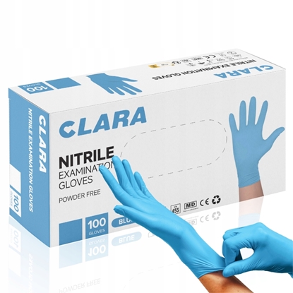 Picture of Nitrila cimdi bez pūdera Clara, zili (S), (100gab), (10 iep/kastē)
