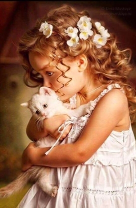 Picture of Norimpex Diamentowa mozaika - Dziewczynka z kotkiem