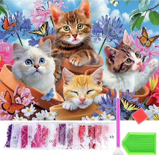 Picture of Norimpex Diamentowa mozaika Kotki z motylkami 6378