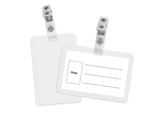 Picture of Personas karte 90x55mm caurspīdīga horizontāla ar klipsi