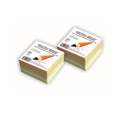 Picture of Piezīmju bloks līmēts 90x90mm krāsains 500lapas