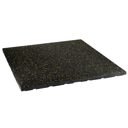 Picture of POS35 gumijas grīda fitnesa aprīkojumam ar melniem/dzelteniem HMS profiliem (1 gab.) 1000x1000x35mm