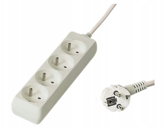 Изображение PremiumCord PP3-10 rozgaziacz 10 m 3 x gniazdo sieciowe Biay