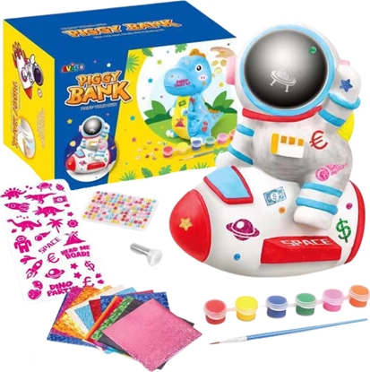 Attēls no ProNice Skarbonka Na Prezent Astronauta Dua Zestaw Kreatywny Farbki i Naklejki