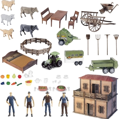 Picture of ProNice ZESTAW FARMA DOMEK ROLNIKA Z GOSPOSI ZAGRODA ZWIERZTA AKCESORIA TRAKTOR