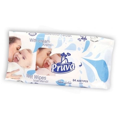 Picture of PRUVA mitrās salvetes BABY ar krēmu 64gb ( Izcelsmes valsts Turcija )