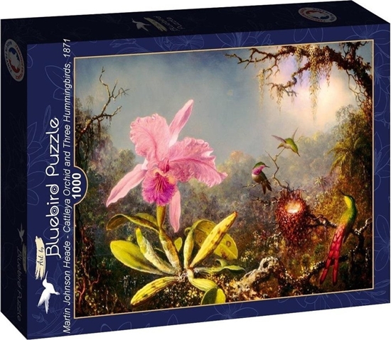 Picture of Puzzle 1000 Orchidea i trzy kolibry, Heade 1871