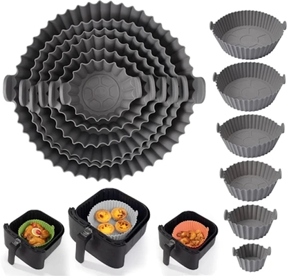 Picture of Riff atkārtoti lietojamas nepiedegošas silikona veidnes gaisa fritieriem/krāsnīm ar viļņotām malām (6 gab.)