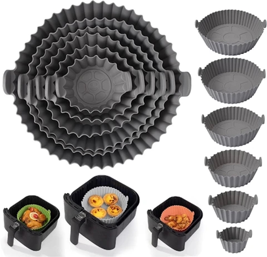 Picture of Riff atkārtoti lietojamas nepiedegošas silikona veidnes gaisa fritieriem/krāsnīm ar viļņotām malām (6 gab.)