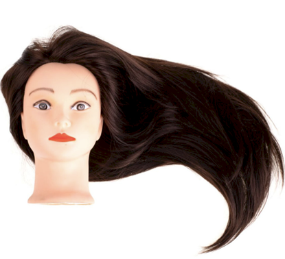Изображение RoGer Hairdressing training head natural hair brown