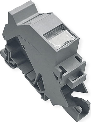 Picture of Roline Keystone Holder, with Cat.6A Keystone, shielded, DIN-Rail, 45°