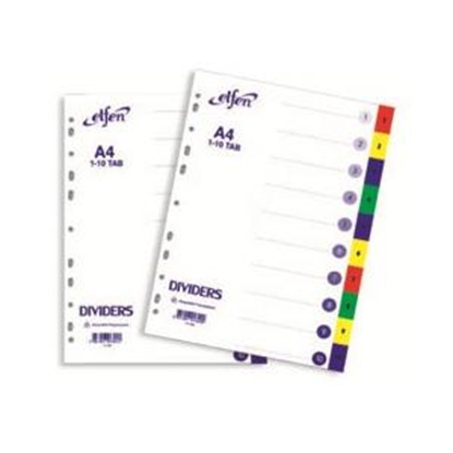 Picture of Sadalītājs A4/1-10 krāsains, ar numerāciju Elfen